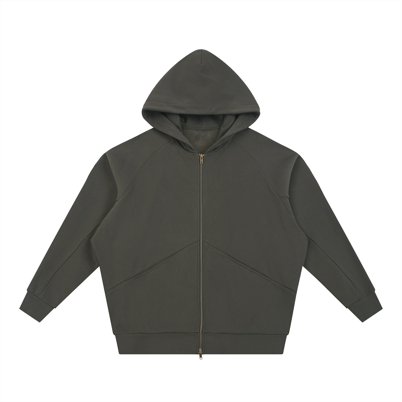 Dolman Sleeve Zip-Through Fleece Hoodie