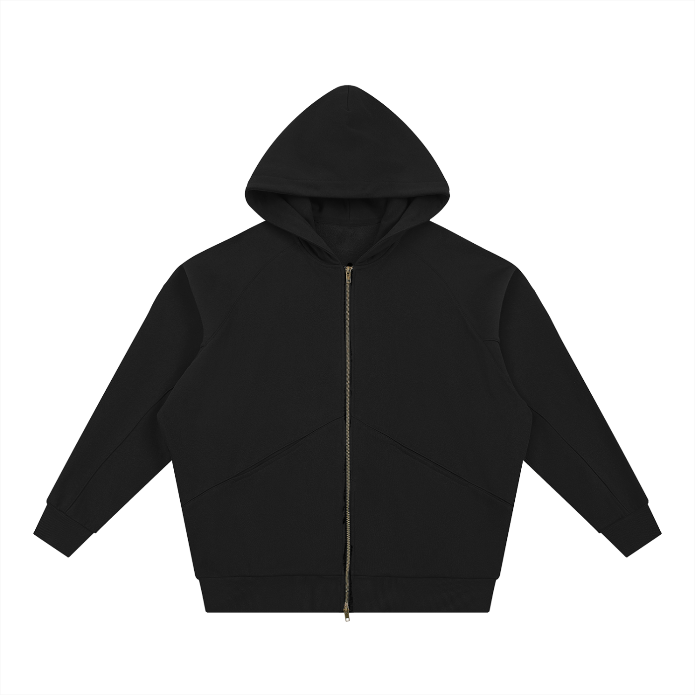 Dolman Sleeve Zip-Through Fleece Hoodie