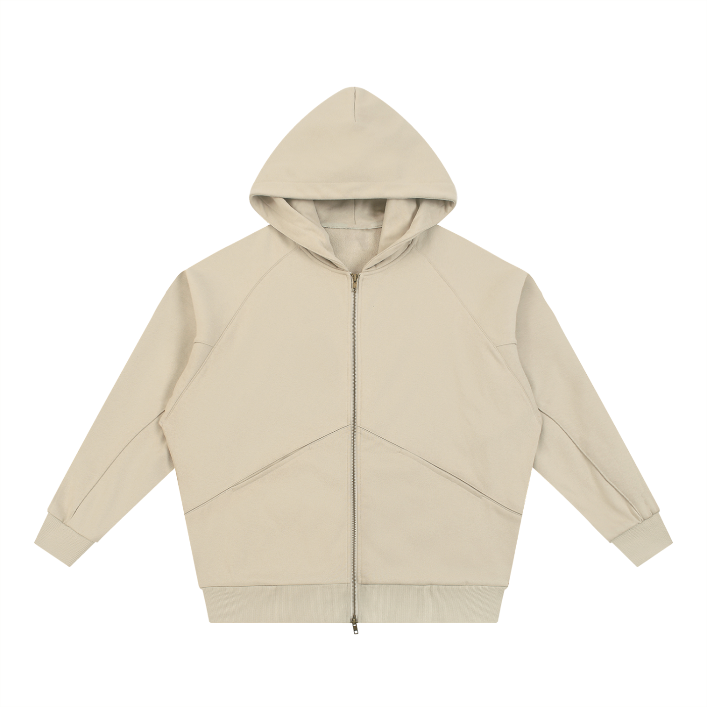Dolman Sleeve Zip-Through Fleece Hoodie