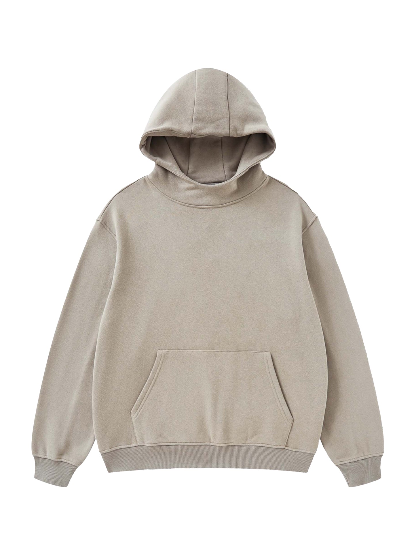 Plain Fleeced High Neck Hoodie