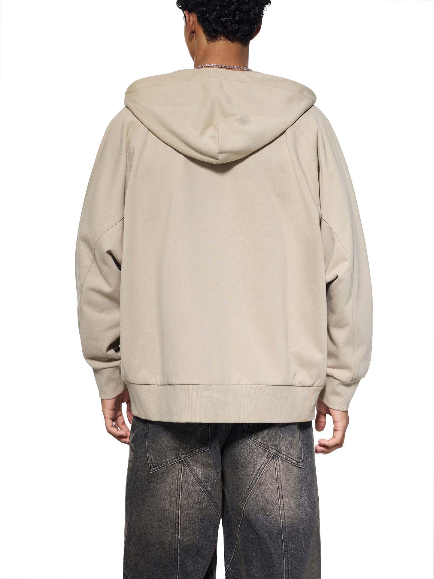 Dolman Sleeve Zip-Through Fleece Hoodie