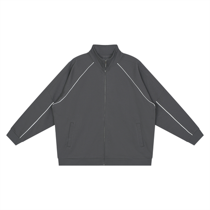 Reflection Striped Raglan Sleeve  Jacket