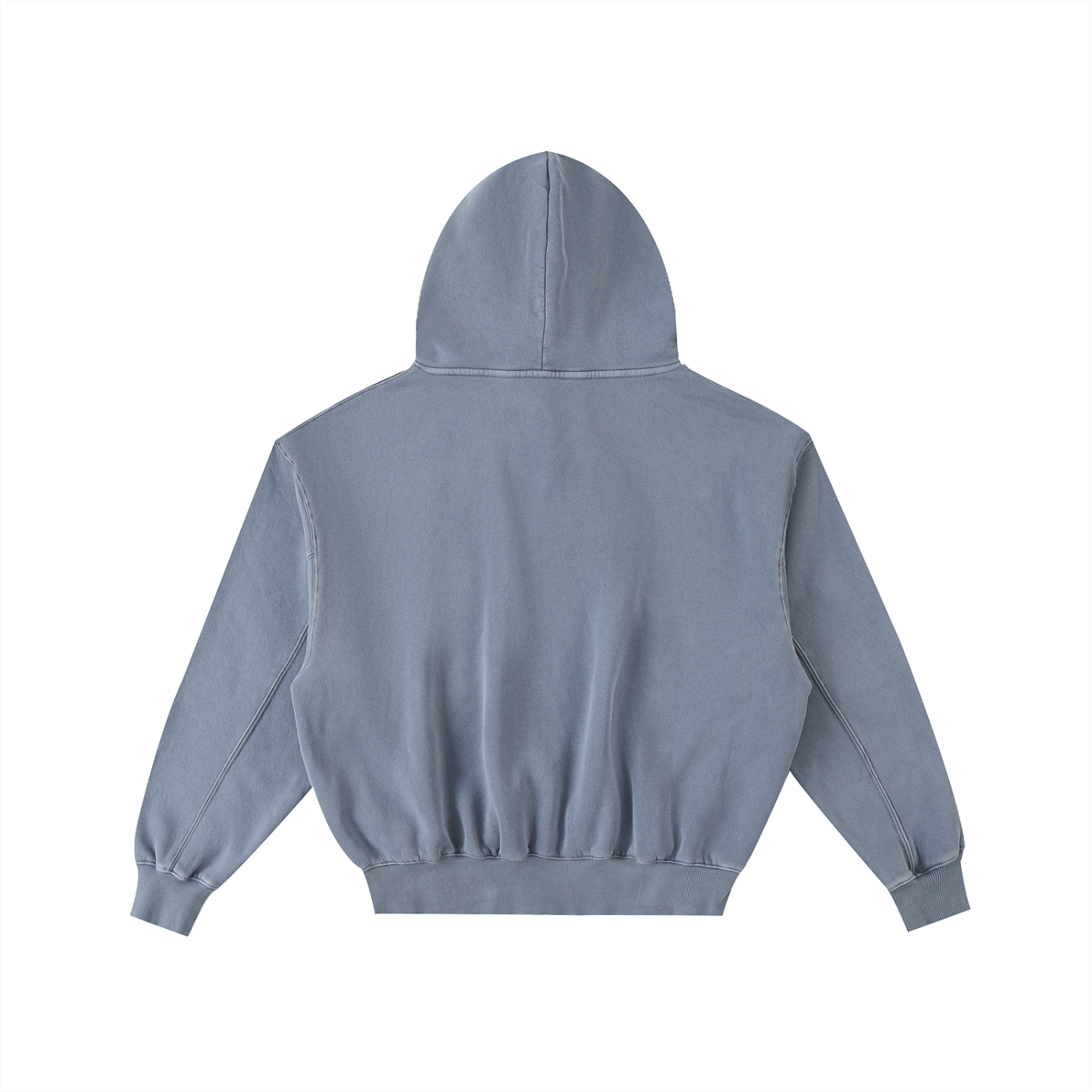 Plain Frayed Enzyme Washed Fleece Hoodie