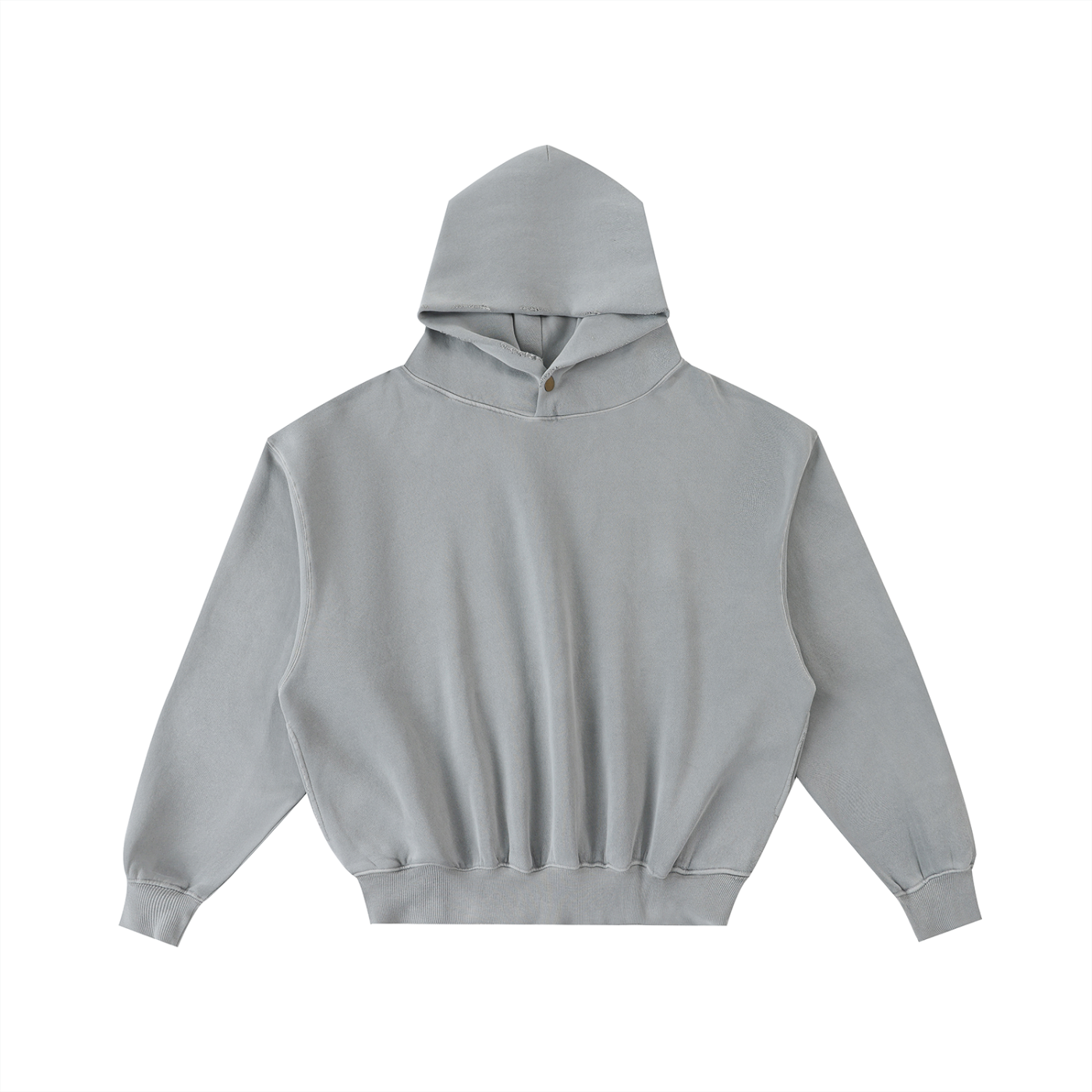 Plain Frayed Enzyme Washed Fleece Hoodie