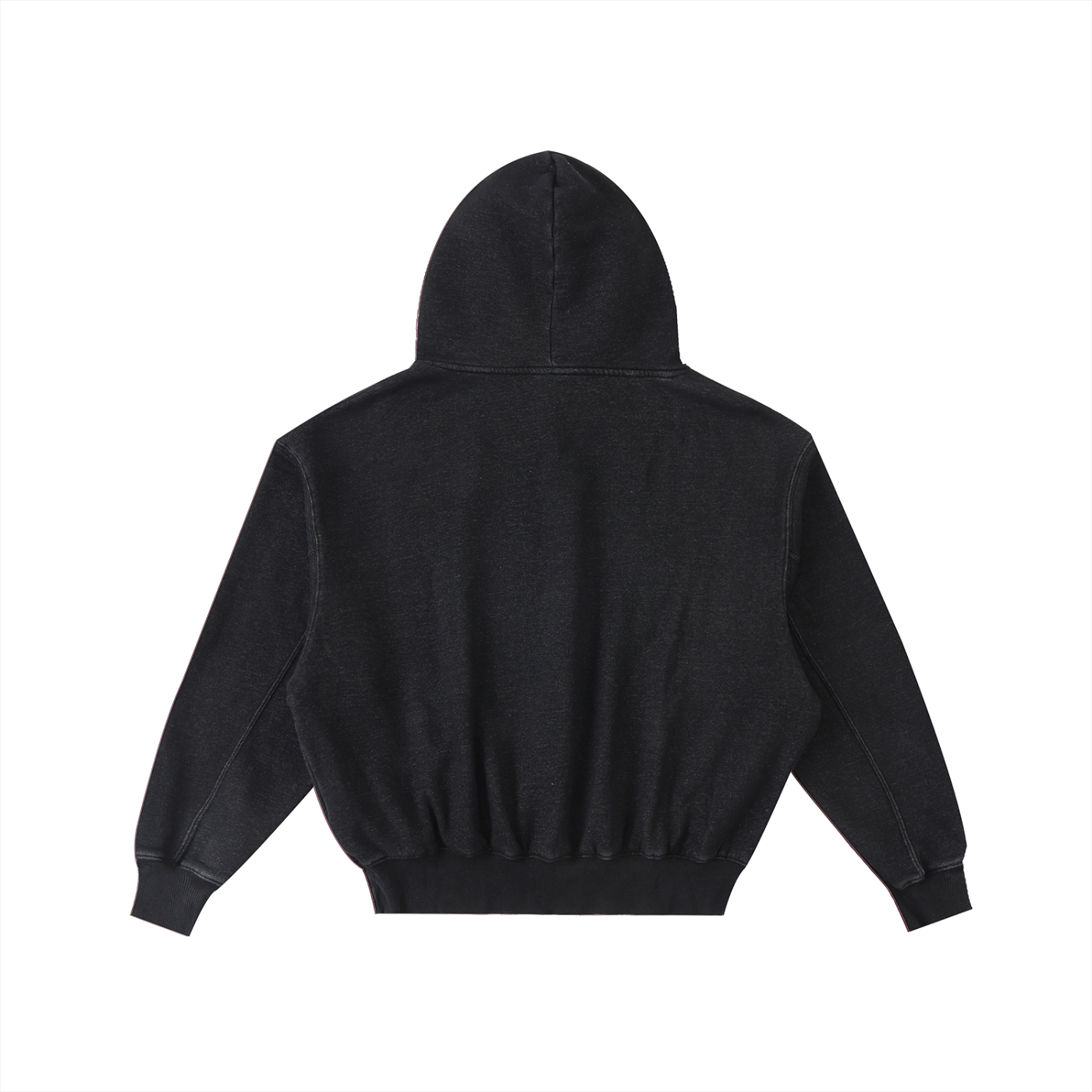 Plain Frayed Enzyme Washed Fleece Hoodie