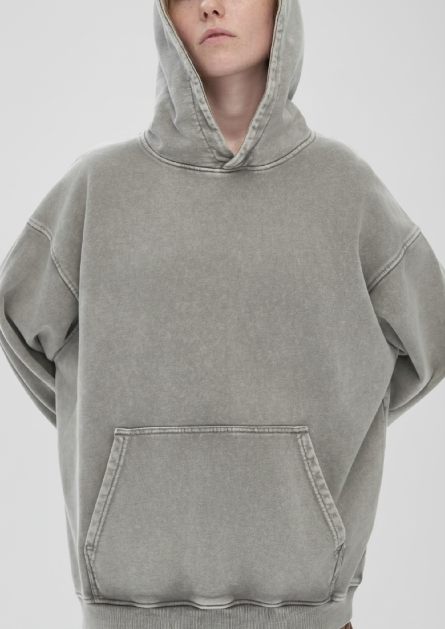 Snow Washed Loose Cotton Hoodie
