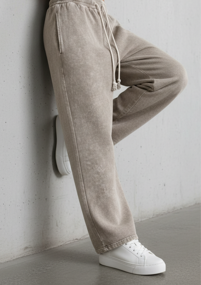 Snow Washed Straight Leg Pants