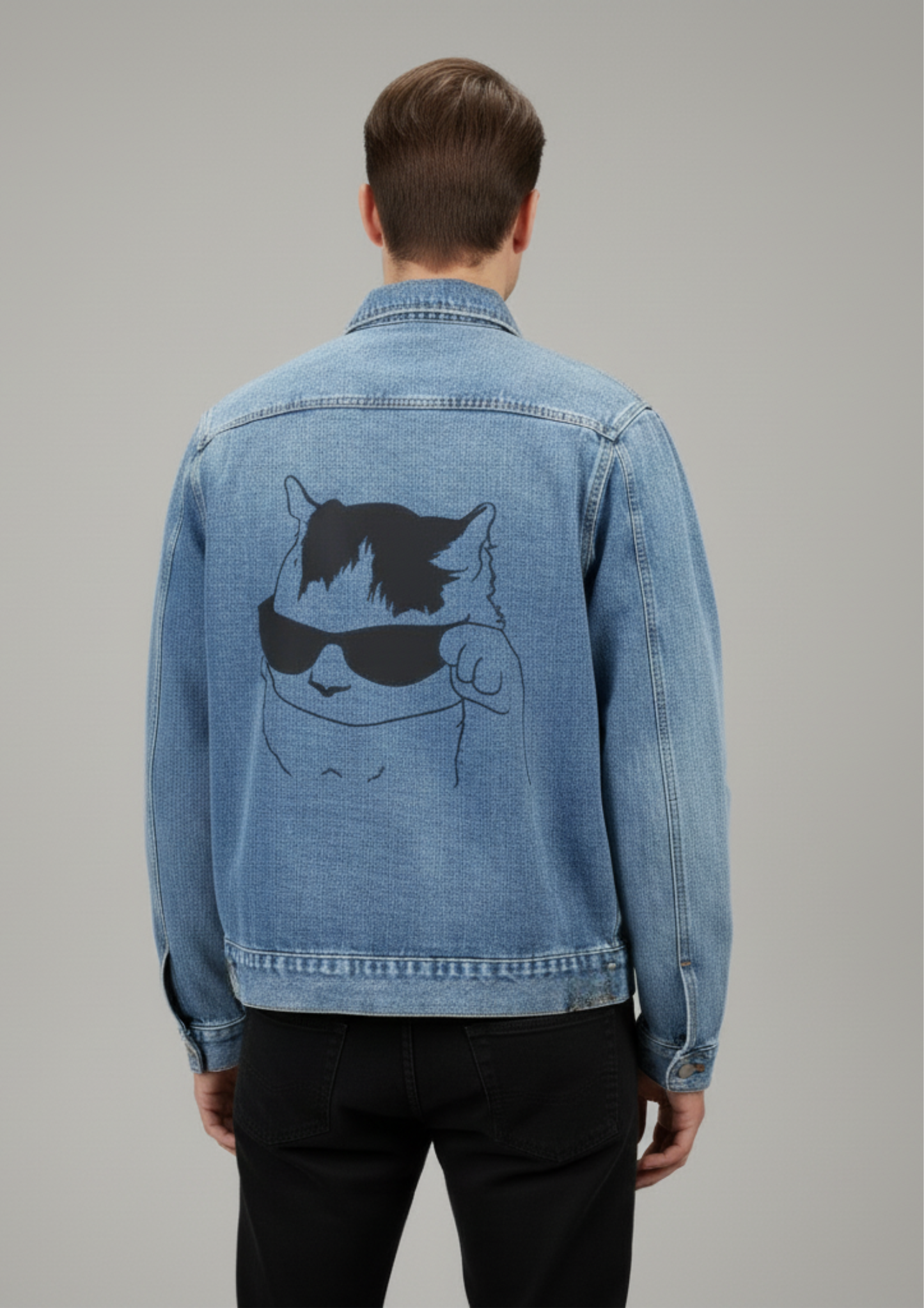 Swagy Cat  Denim Jacket for Men