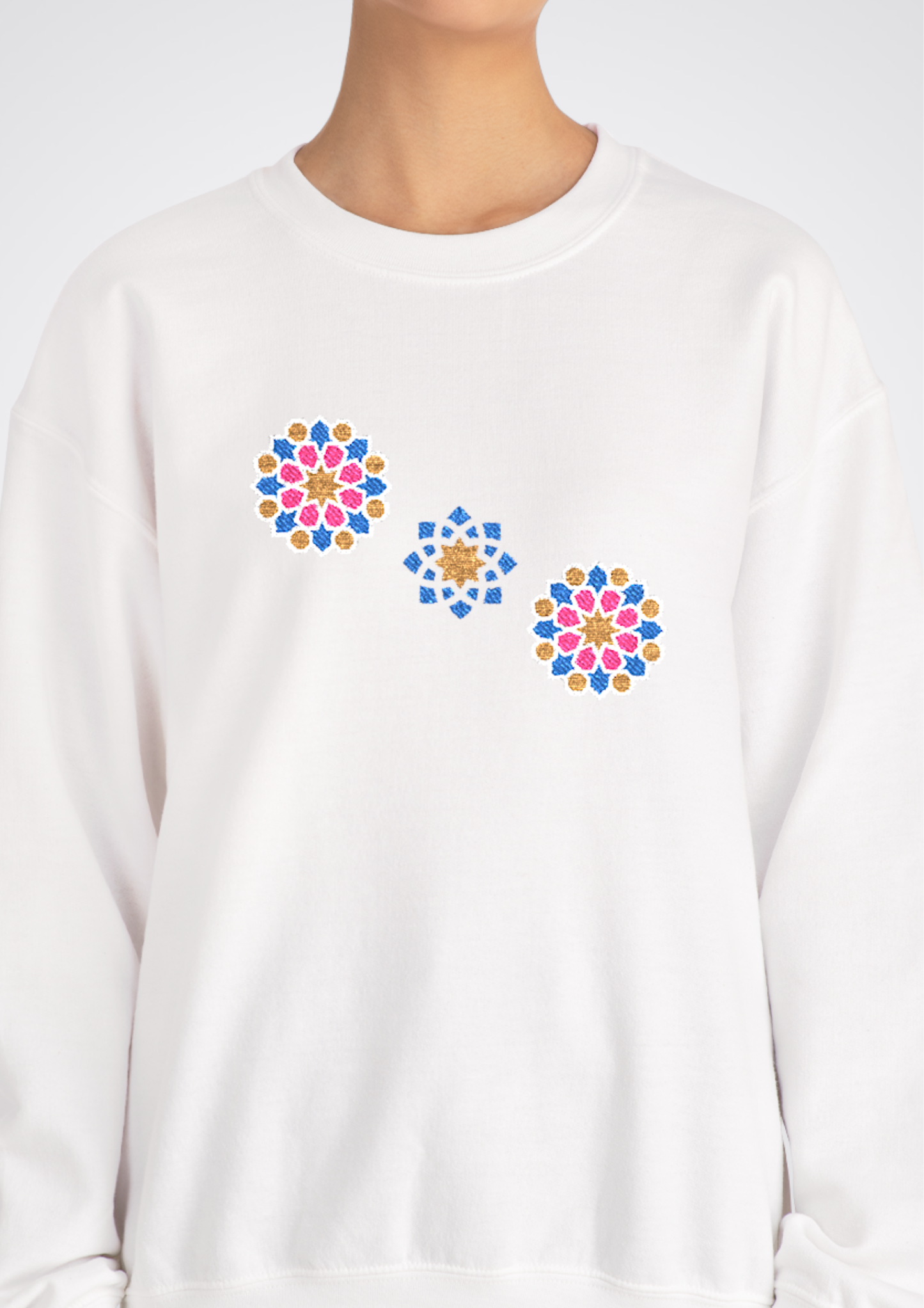 Phulkari  Embroidered Crewneck Sweatshirt
