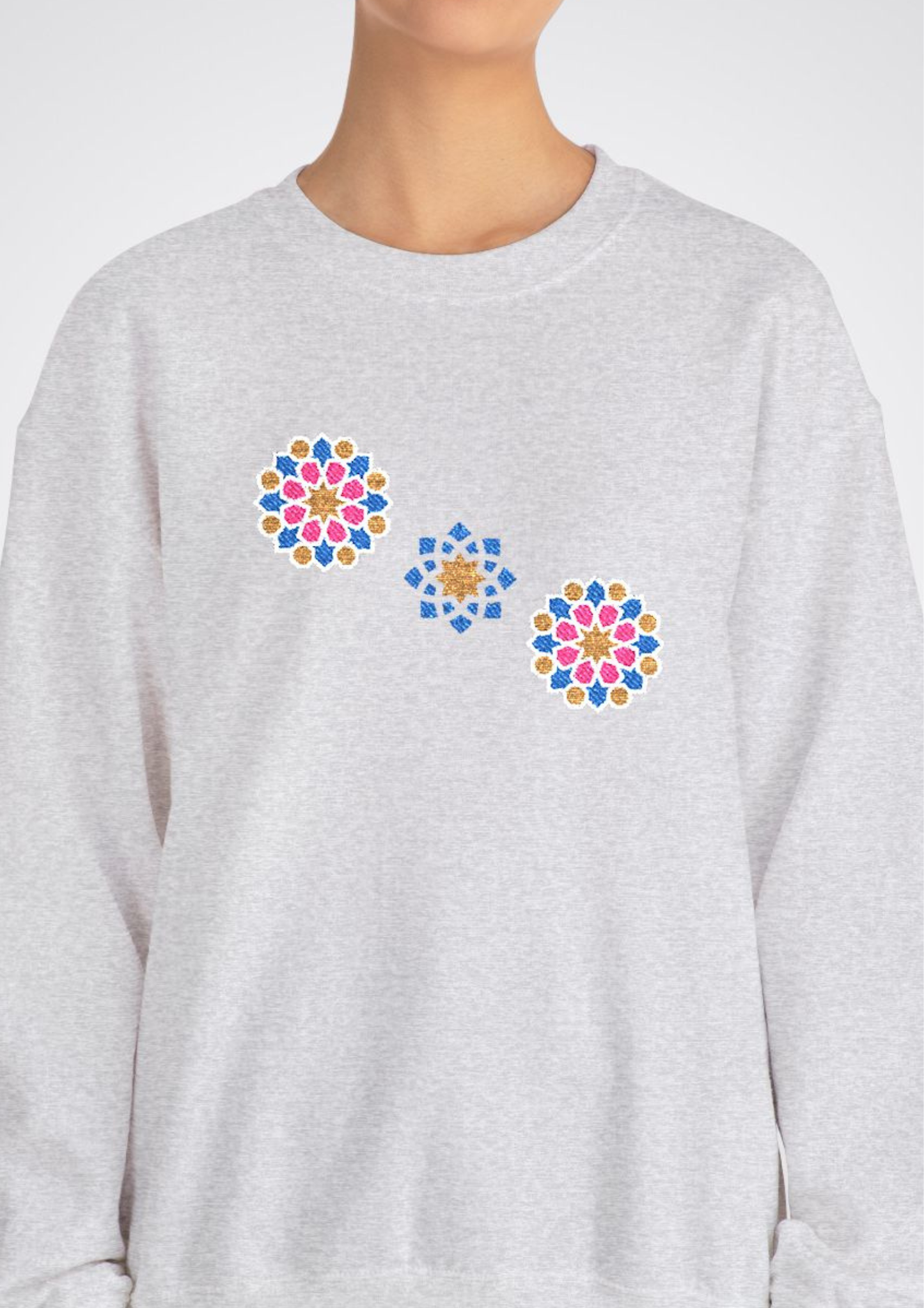 Phulkari  Embroidered Crewneck Sweatshirt