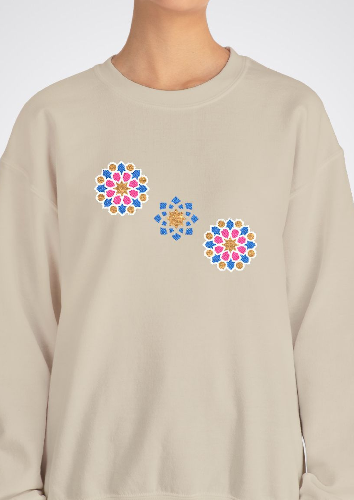 Phulkari  Embroidered Crewneck Sweatshirt