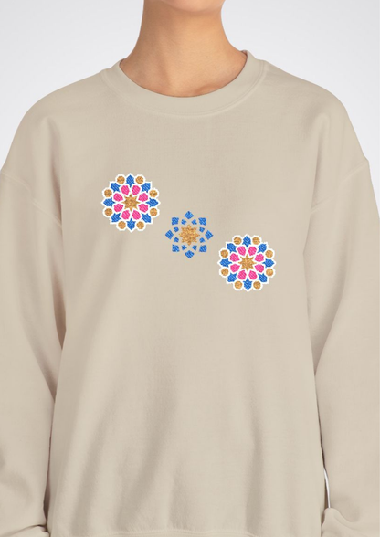 Phulkari  Embroidered Crewneck Sweatshirt