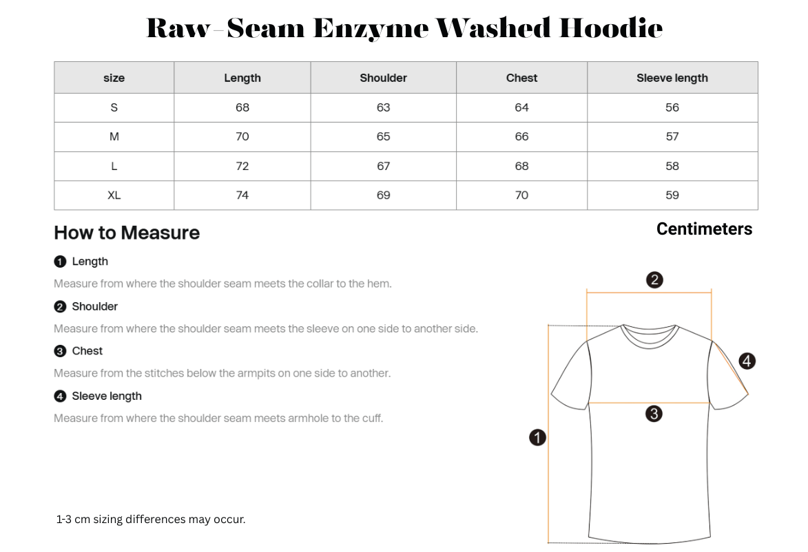 Raw-Seam Enzyme Washed Hoodie