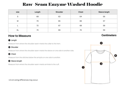 Raw-Seam Enzyme Washed Hoodie