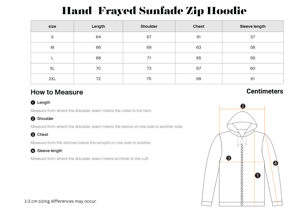 Hand-Frayed Sunfade Zip Hoodie