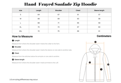 Hand-Frayed Sunfade Zip Hoodie
