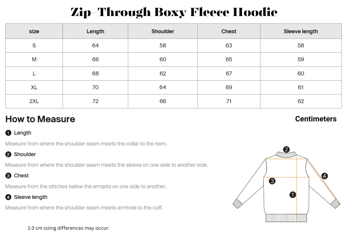 Zip-Through Boxy Fleece Hoodie