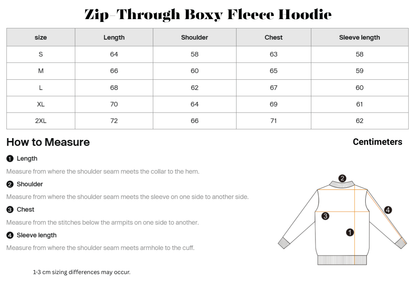 Zip-Through Boxy Fleece Hoodie