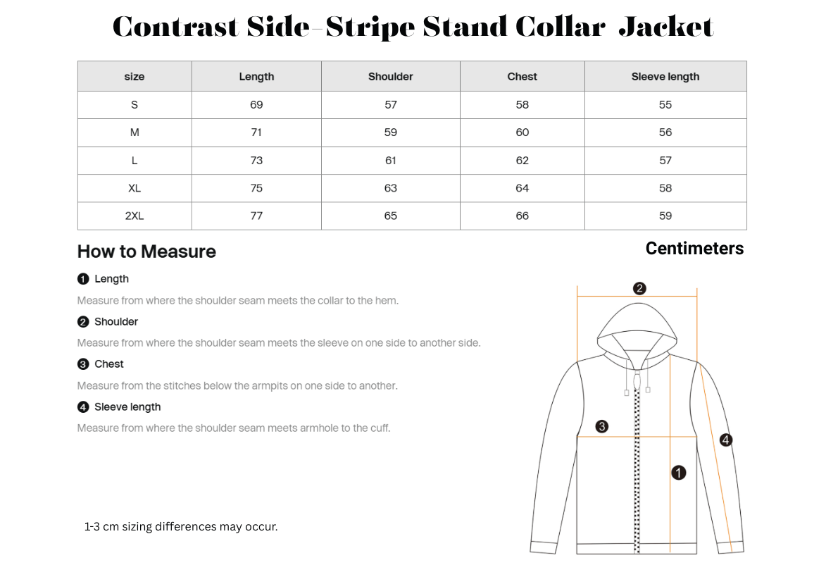 Contrast Side-Stripe Stand Collar Jacket