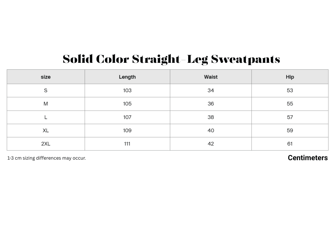 Solid Color Straight-Leg Sweatpants