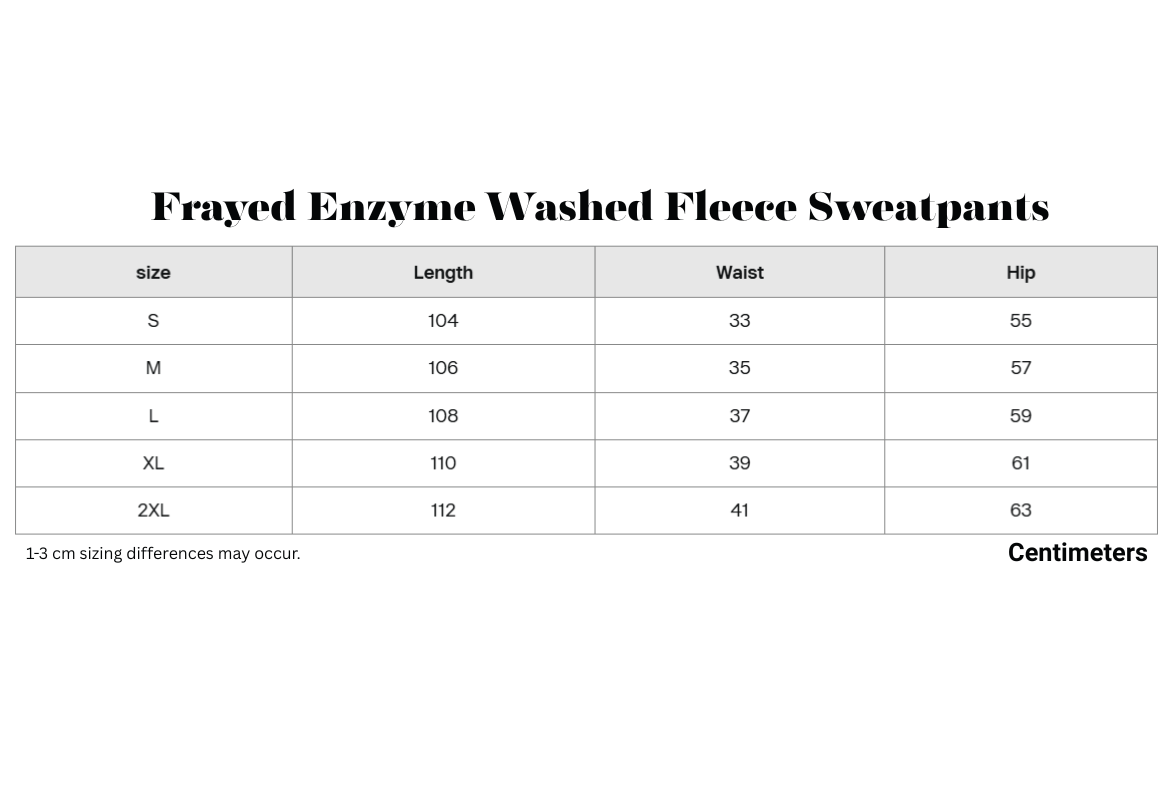 Frayed Enzyme Washed Fleece Sweatpants