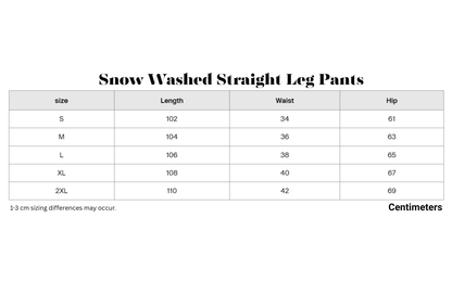 Snow Washed Straight Leg Pants