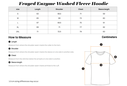 Frayed Enzyme Washed Fleece Hoodie