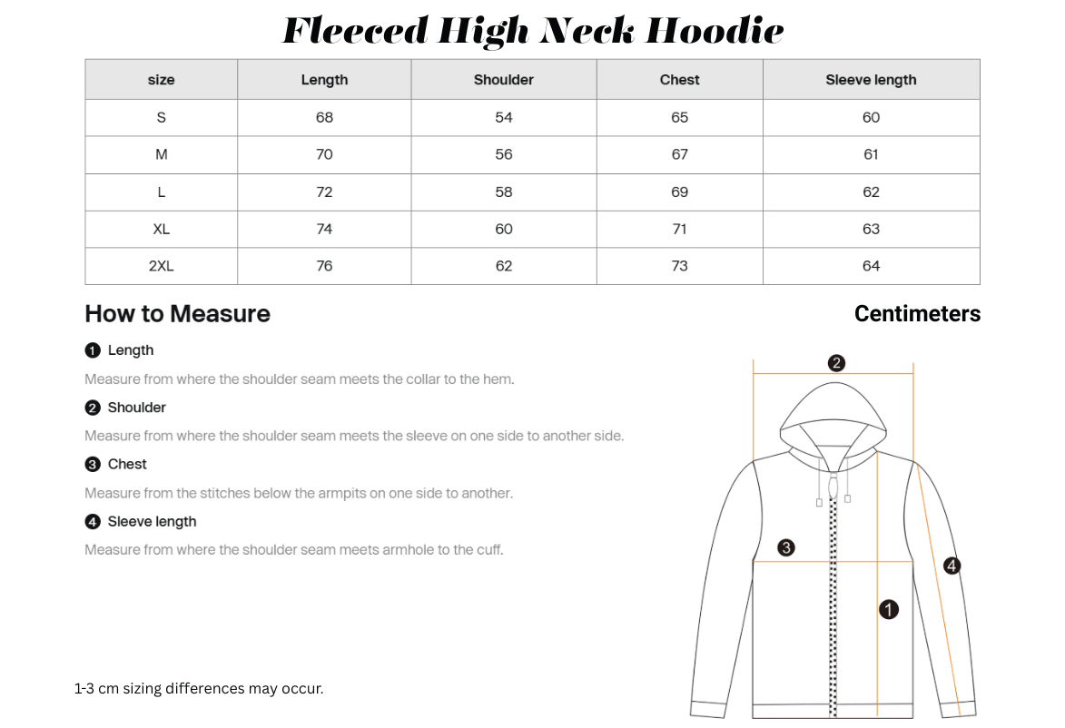 Plain Fleeced High Neck Hoodie