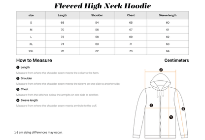 Plain Fleeced High Neck Hoodie