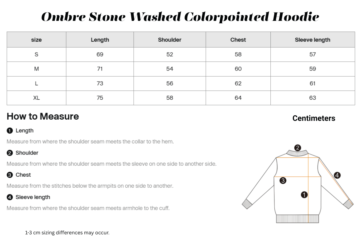 Ombre Stone Washed Colorpointed Hoodie