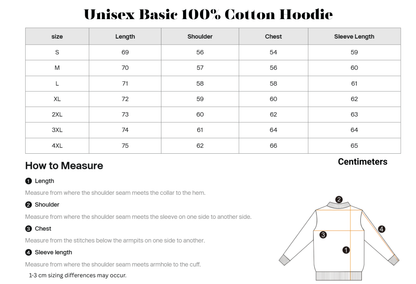 Unisex Basic 100% Cotton Hoodie