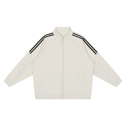 Reflection Striped Raglan Sleeve  Jacket
