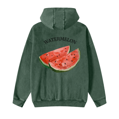 Snow Washed Zip-Through Fleece Hoodie