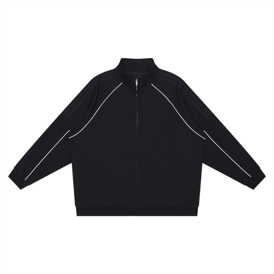 Reflection Striped Raglan Sleeve  Jacket