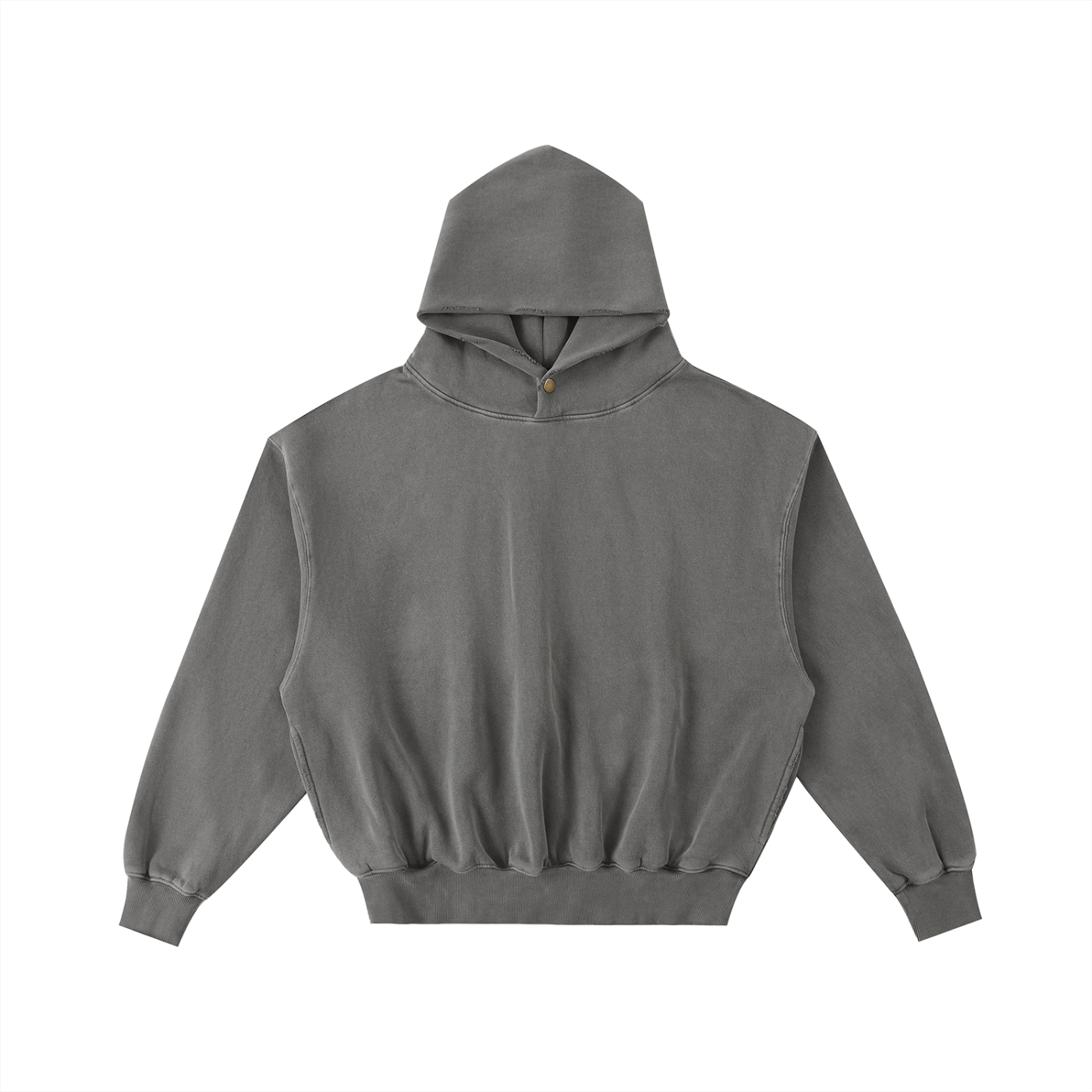 Plain Frayed Enzyme Washed Fleece Hoodie