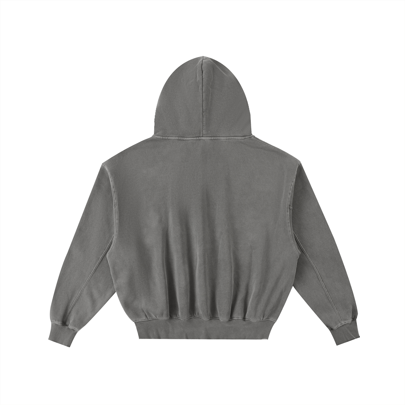 Plain Frayed Enzyme Washed Fleece Hoodie