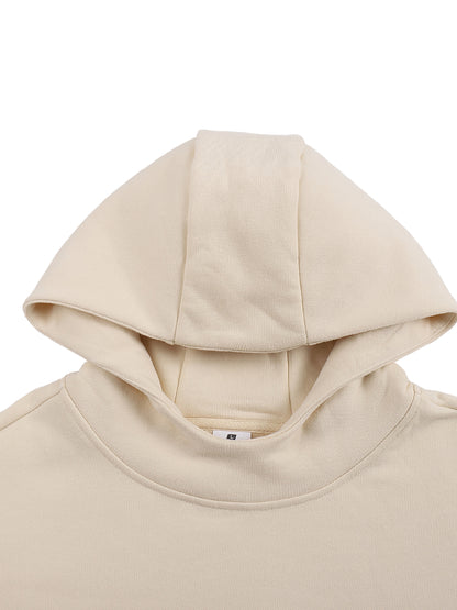 Plain Fleeced High Neck Hoodie