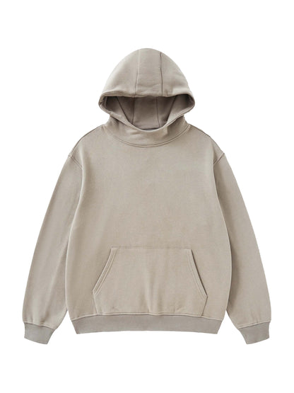 Plain Fleeced High Neck Hoodie