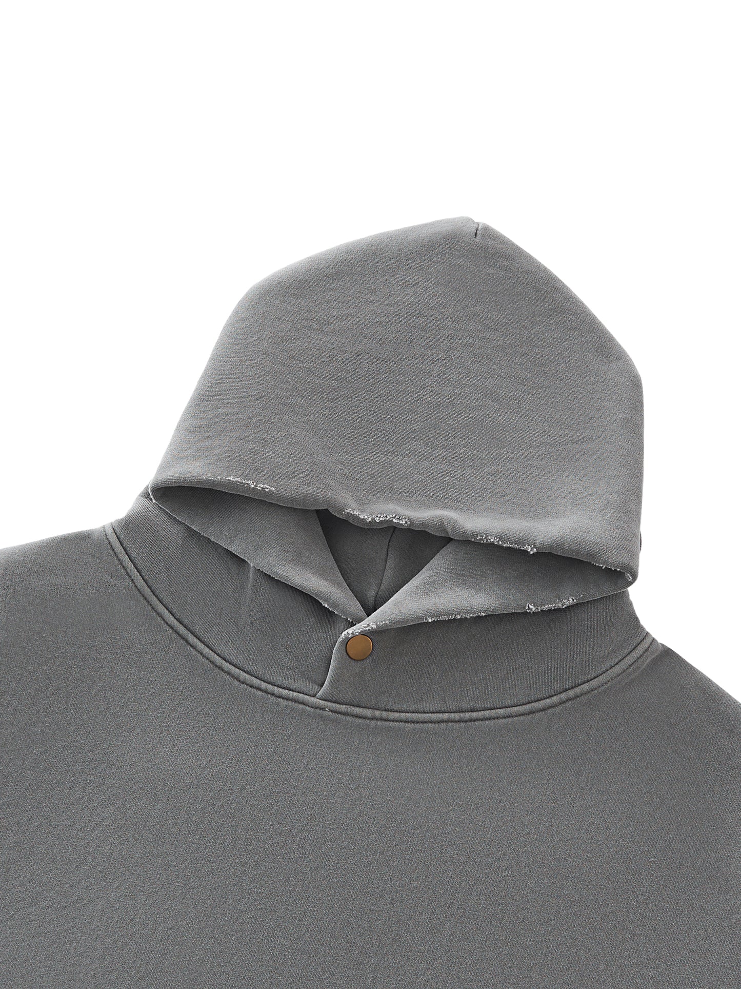 Plain Frayed Enzyme Washed Fleece Hoodie