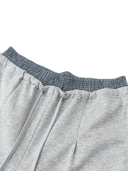 Plaid Contrast Waist Pants